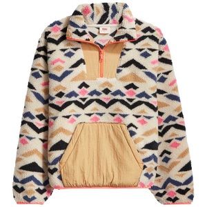 Levi’s ‘Arizona’ Quarter Zip Sherpa Hoodie